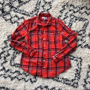 Old Navy Orange Flannel Button Up Long Sleeve
